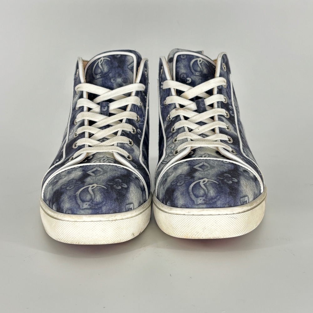 Christian Louboutin Louis Orlato High Top Sneakers Jeans Punk Tie Dye Size 40.5 - Picture 6 of 16